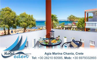 Eden Beach Hotel i Agia Marina Chania – Hotell nær stranden i Agia Marina